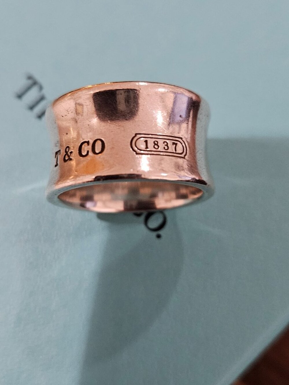 Tiffany silver cuff ring size 9